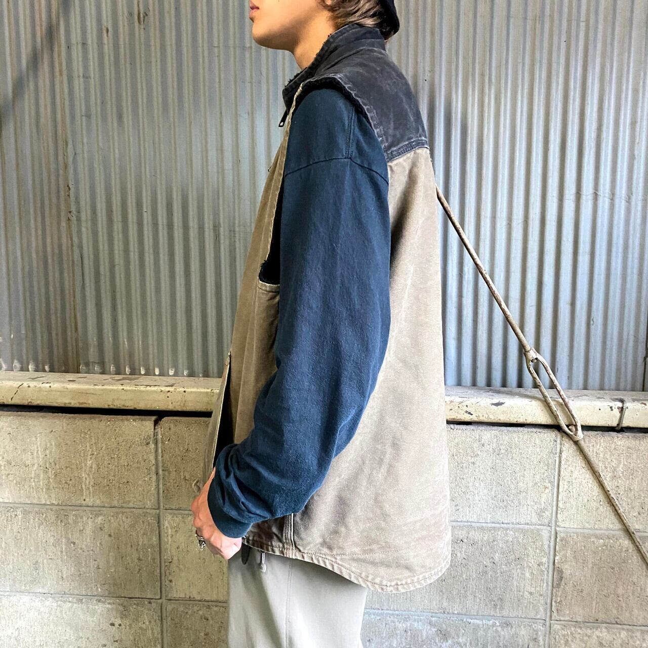 Carhartt カーハート ダック地 ボアワークベスト メンズL 切替 古着