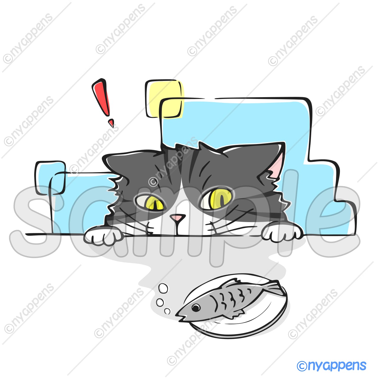 【商用利用OK】ほのぼの手書き猫イラスト<S18>こっそり