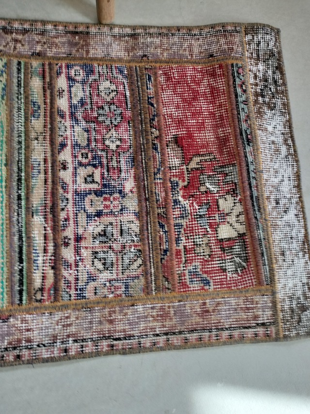 Turkish patchwork small rug 113✕56cm No.385