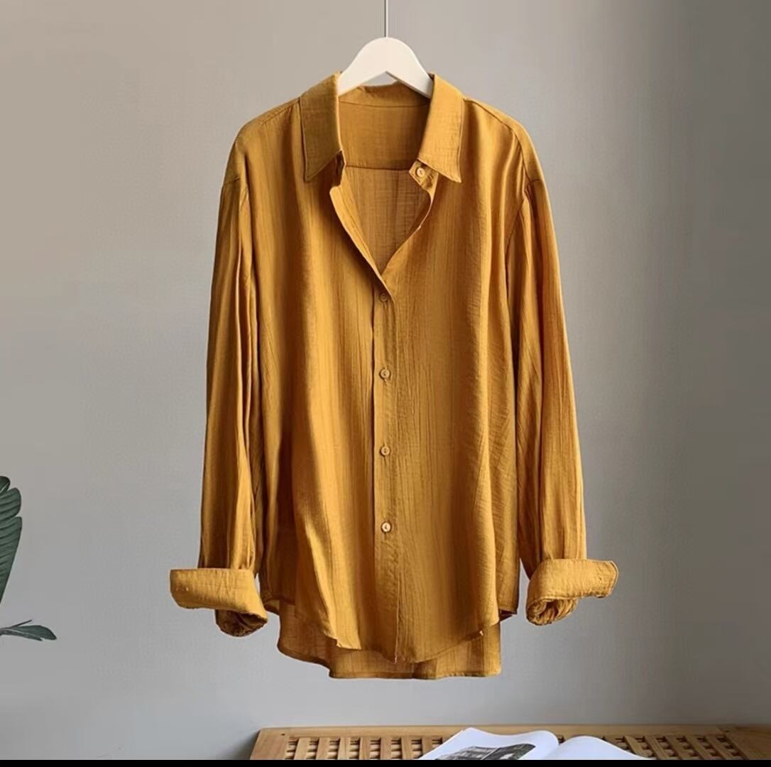 リップル生地 無地ブラウス　AJ3346-389