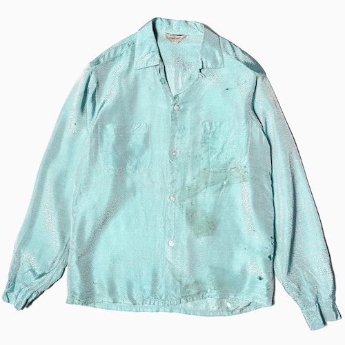 Vintage 50~60's【TOWNCRAFT】Grunge Silk Shirt