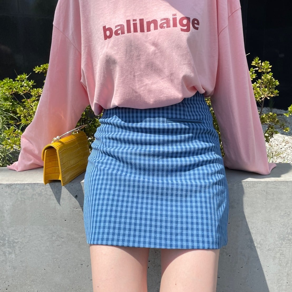 ギンガムチェックミニスカート_LN0492