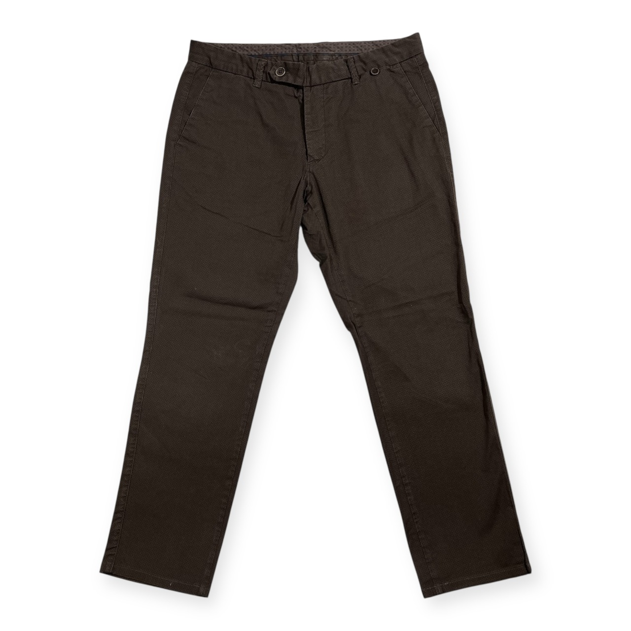 イタリア製 OFFERS オファーズ 総柄 コットン ストレッチ トラウザー パンツ ボトムス サイズ 50 /メンズ/ダークブラウン系