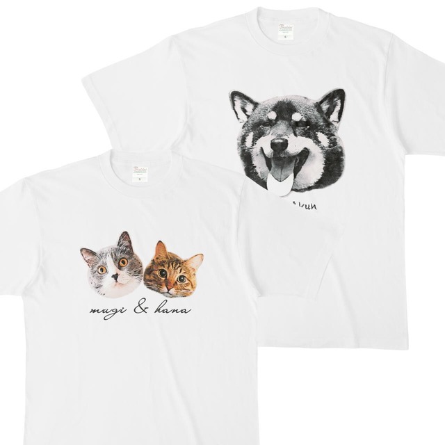 うちの子Ｔシャツ☆顔デカVer.（いぬ ねこ 犬 猫 ネコ ペット うさぎ ウサギ ハムスター パンダ 子供でも♪）