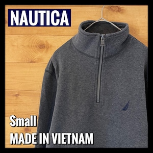 【NAUTICA】ハーフジップ スウェット プルオーバー  刺繍ロゴ ワンポイント アメリカ古着