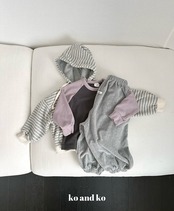 〖取寄〗韓国子供服 / 26winter / ko and ko / ボーダー ジップアップパーカー / キッズ服 *XXS~L*