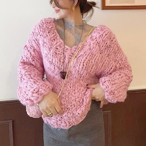 ピンクチャンキーニット 00910