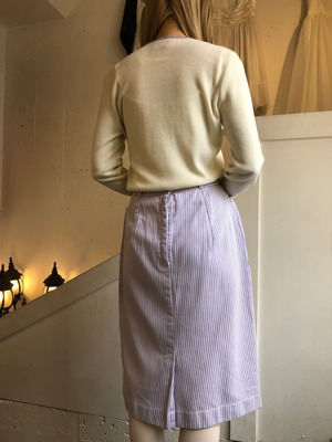 50's cotton stripe double pocket skirt