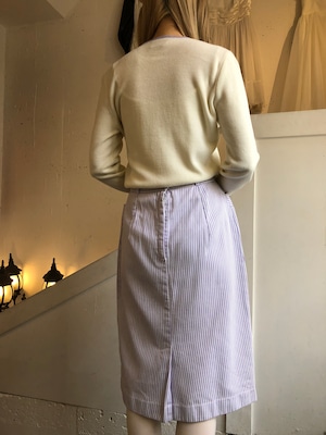 50's cotton stripe double pocket skirt