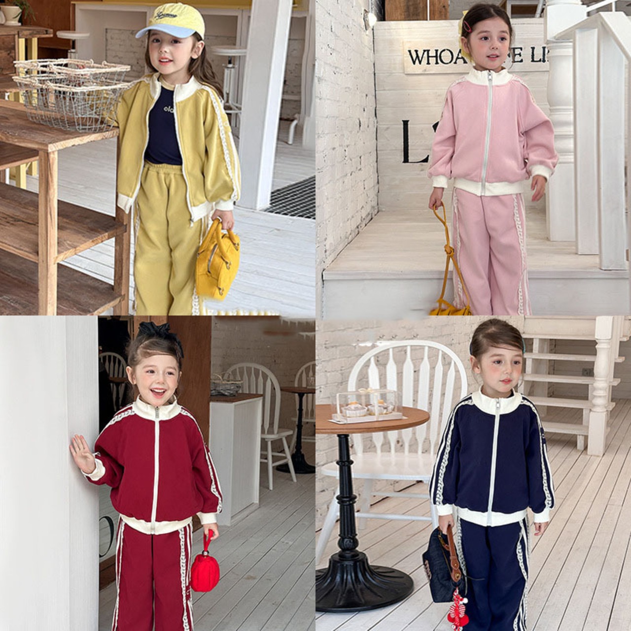 秋サイドレースジャケットパンツセット