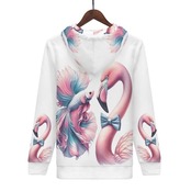 美女と野獣-Women's All Over Print Zip Up Hoodie 4224