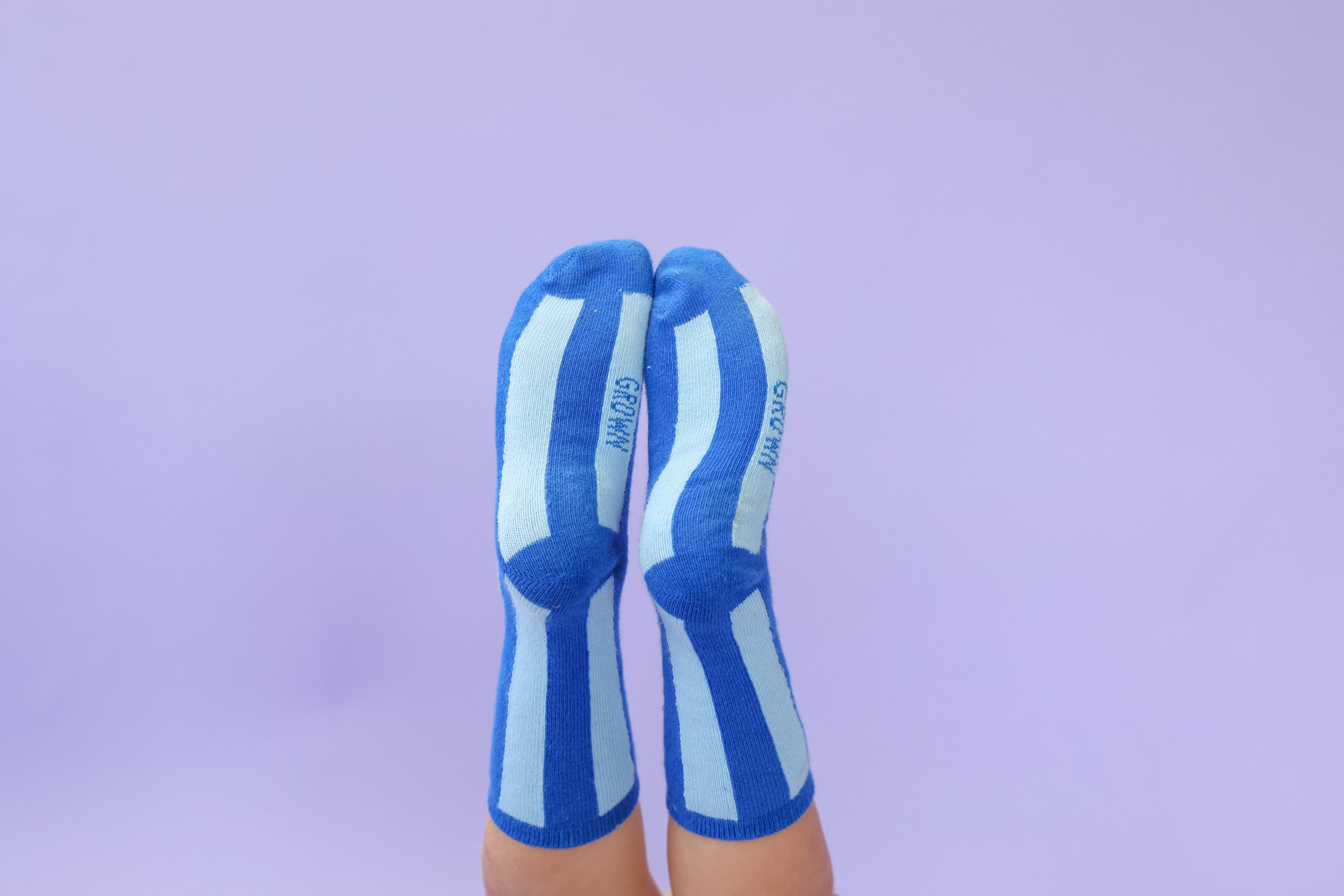 【即納】GROWN Striped Socks Sea