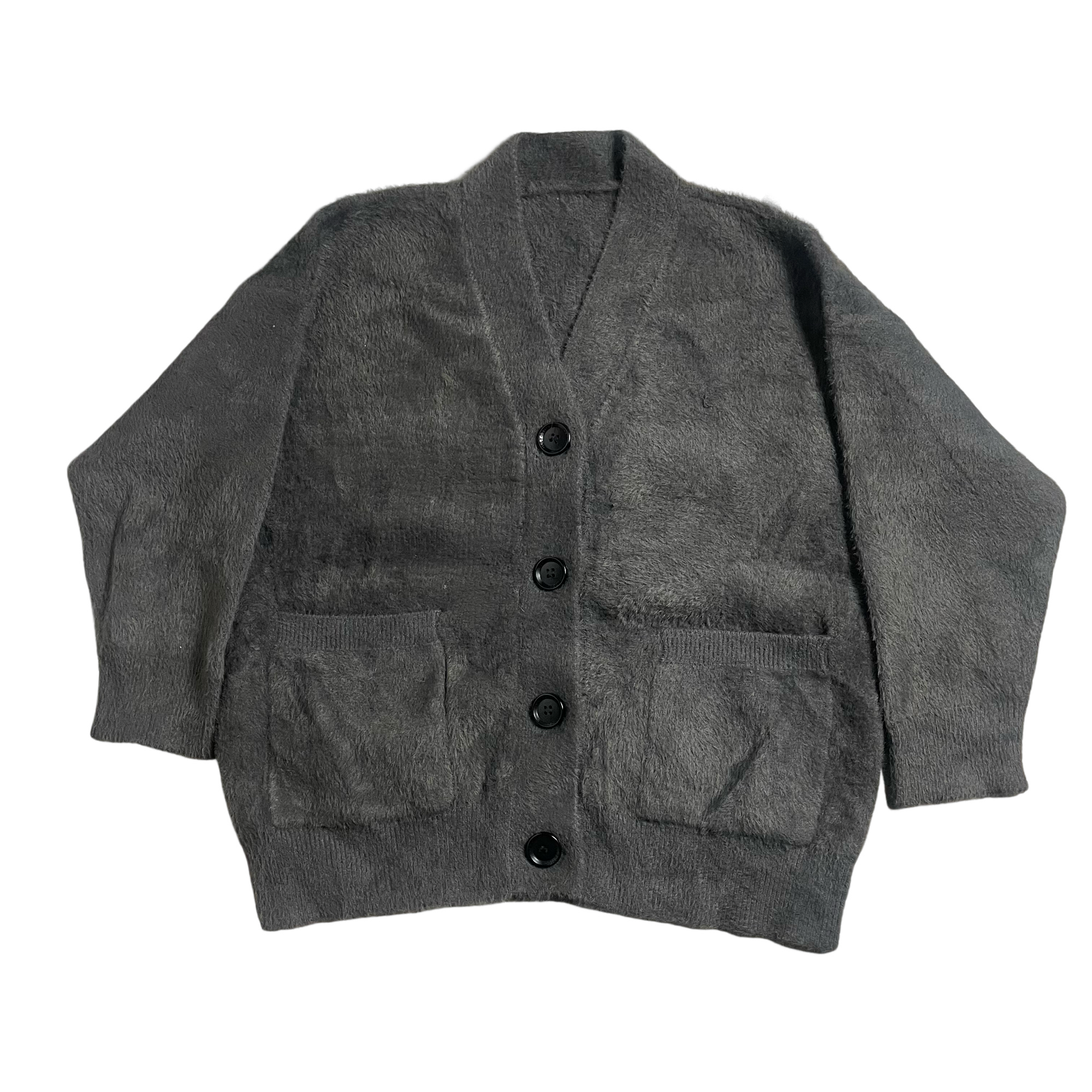 SPECIAL FABRIC DARK GRAY CARDIGAN
