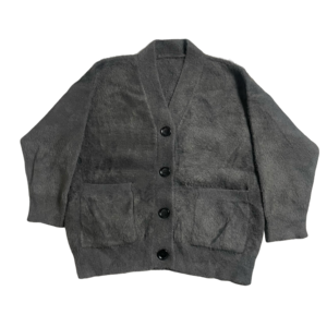 SPECIAL FABRIC DARK GRAY CARDIGAN