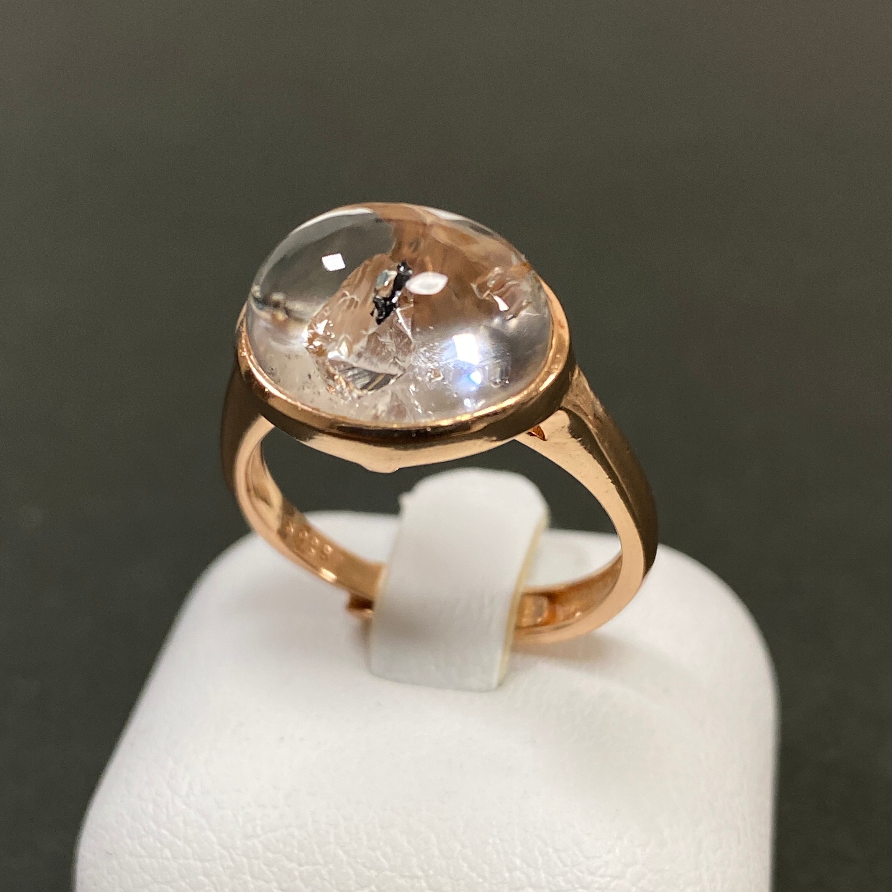 激安卸価格 天然水入り水晶リング 指輪☆ 古代水入り シルバー925