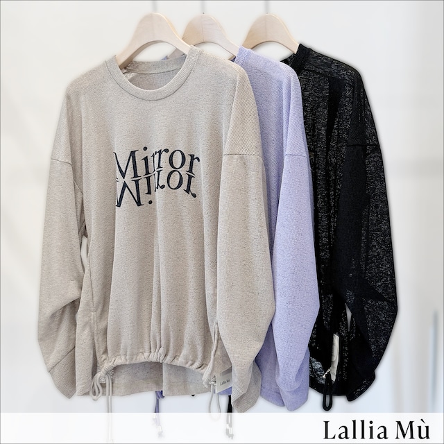 Lallia Mu (ラリアムー) メッシュロゴプルオーバー 2611574 light gray/purple/black
