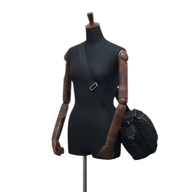 PRADA プラダ ショルダーバッグ ブラック トライアングルロゴ ナイロン ダブルポケット vintage ヴィンテージ オールド nmgd27