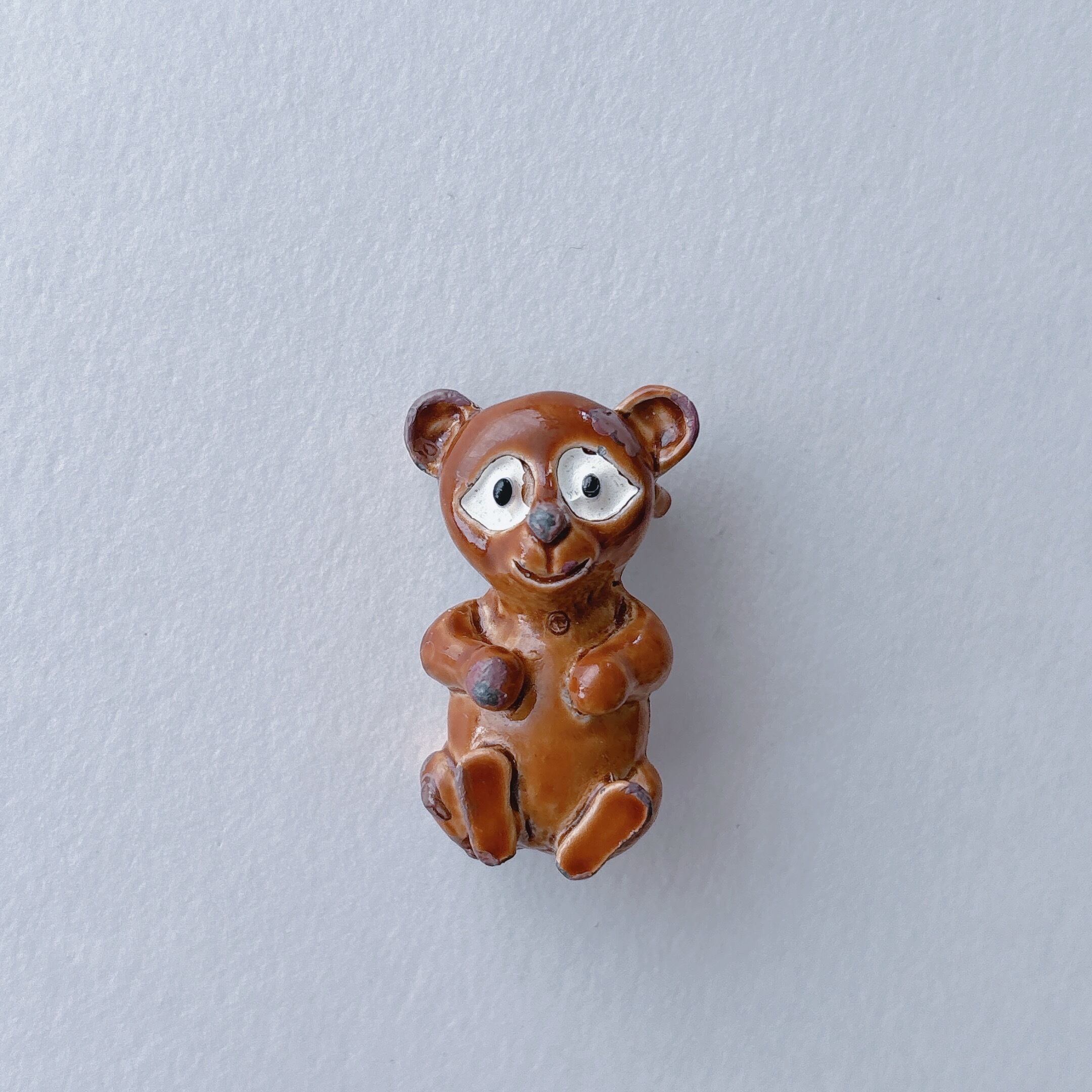 Vintage 70s - 80s gold tone teddy bear brooch ヴィンテージ 70年代