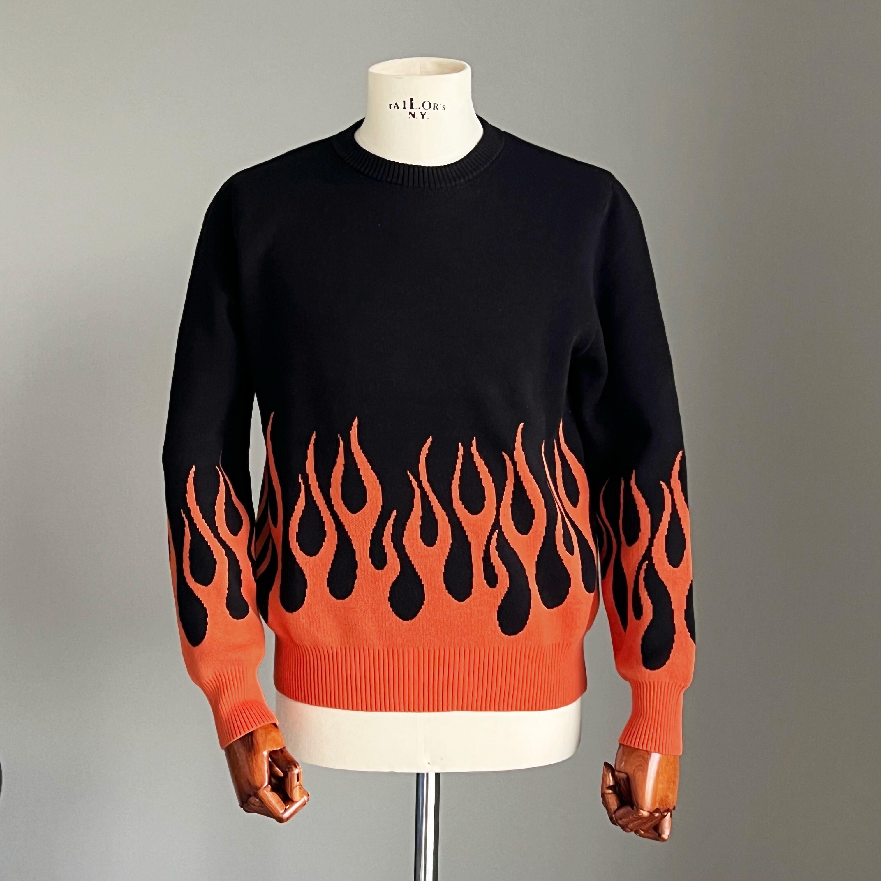 W.FLAME KNIT SWEATER Black×Orange | WORTHIES 公式オンラインストア