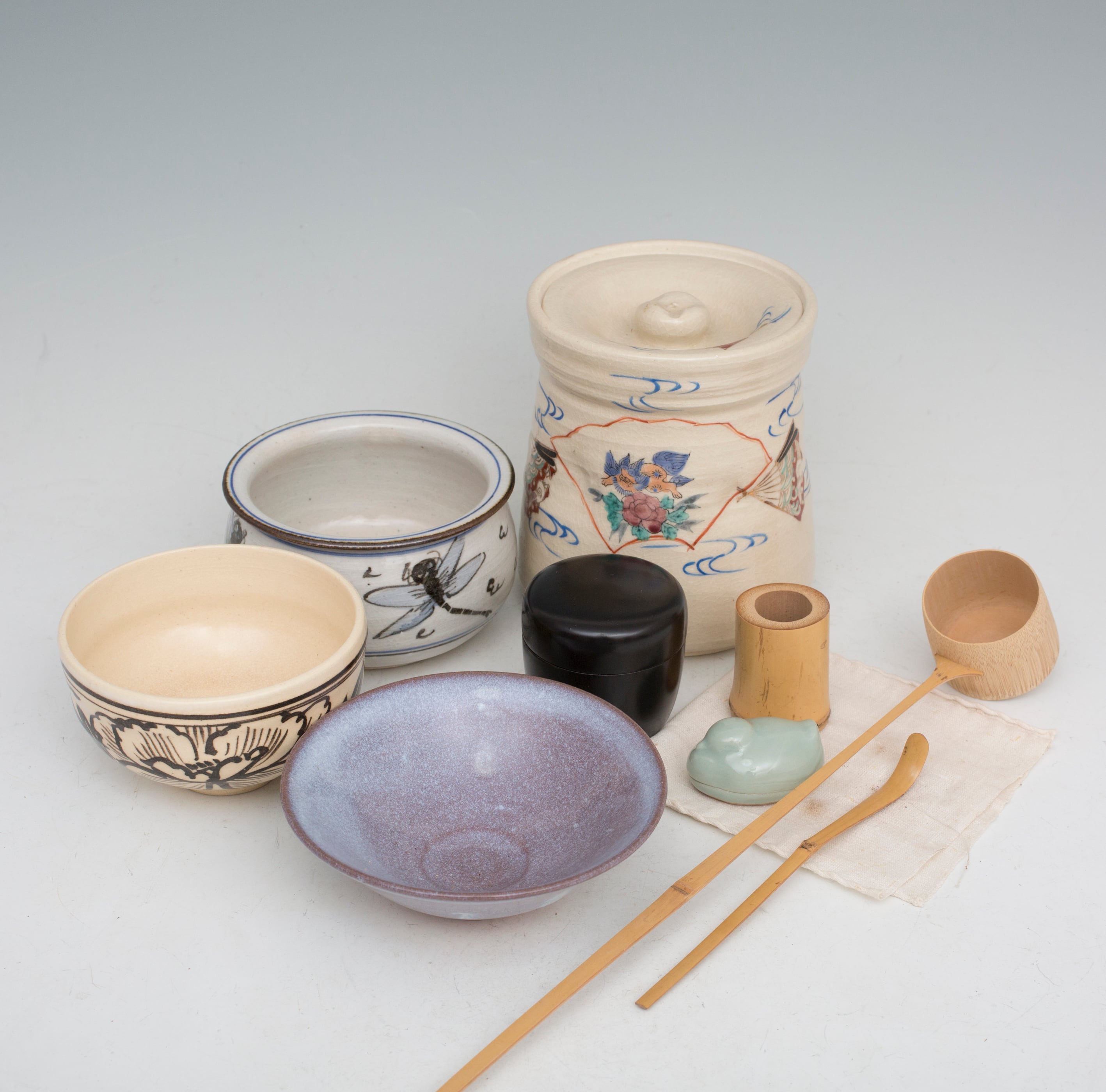 短冊箱 茶道具 揃い お点前セット 抹茶碗 棗 香合 建水 茶杓 水指