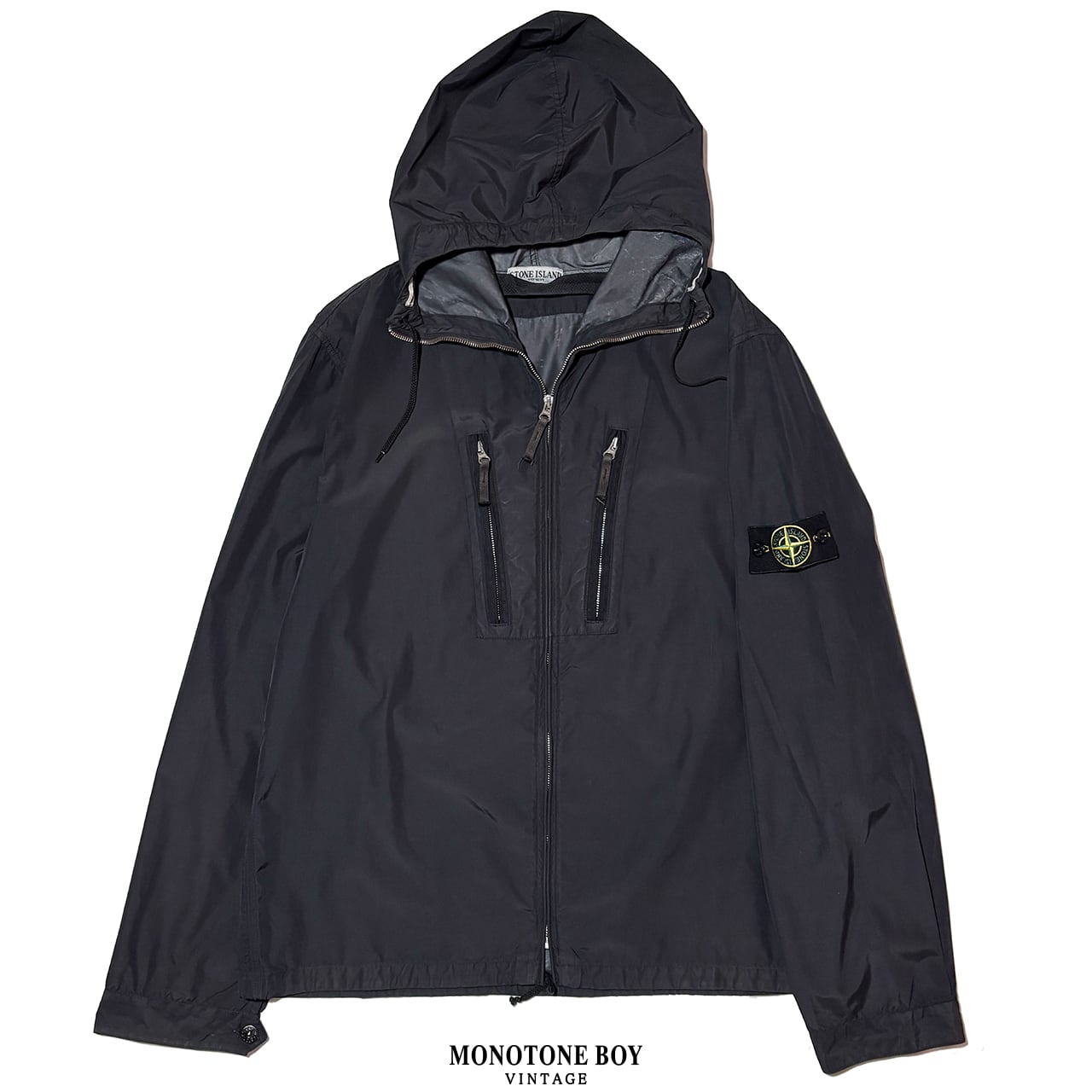 STONE ISLAND 2008SS BLACK COTTON NYLON JACKET XXL made in Italy