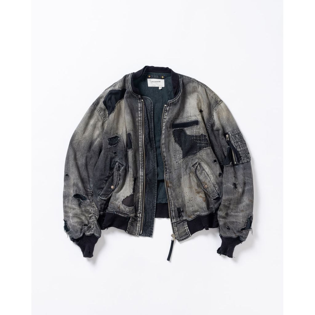 ANACHRONORMAN396-R HARD REMAKED DUAL DENIM MA-1 BLACK (REMAKE