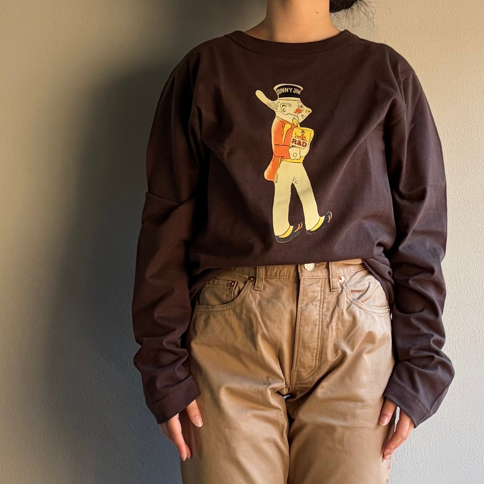 R&D.M.Co-/OLDMAN'S TAILOR オールドマンズテーラー MASCOT L/S T-shirts(MEN’S) #7970 Brown