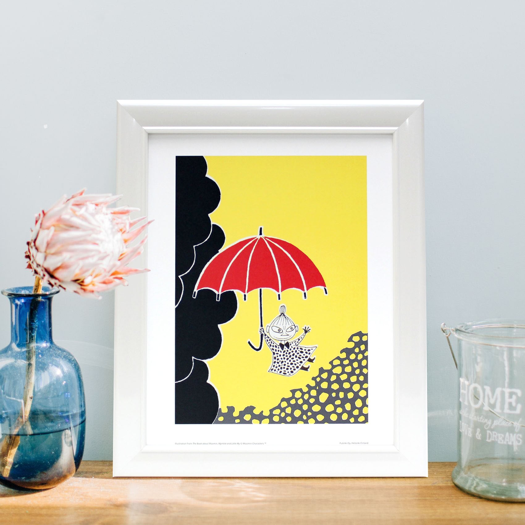 ムーミン 北欧 Putinki「リトル ミイ アンブレラ」送料無料 フレーム 展示用フック付アートポスター 絵画 インテリア アート