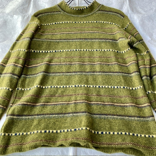 HAI SPORTING GEAR セーター 80s モックネック ボーダー ISSEY MIYAKE ヴィンテージ古着 画像2