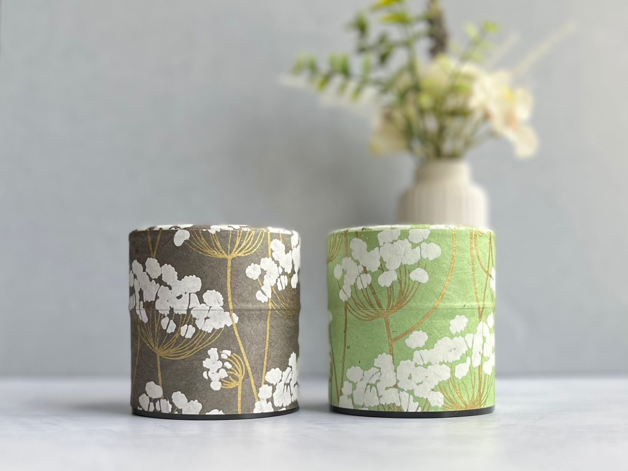 100g】野の花柄 miniキャニスター缶2缶セット | 鳥居製缶