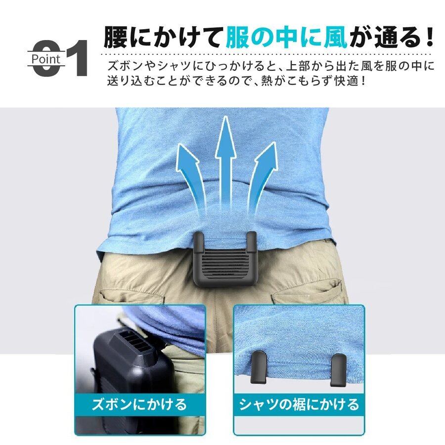 2025最強風量＆PCM冷感素材】TORRAS ベルトファン 腰掛けファン 腰掛け