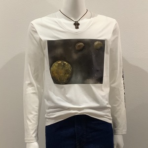 Kepler1649c ( ケプラー1649c ) Vネック ロングTシャツ ホワイト