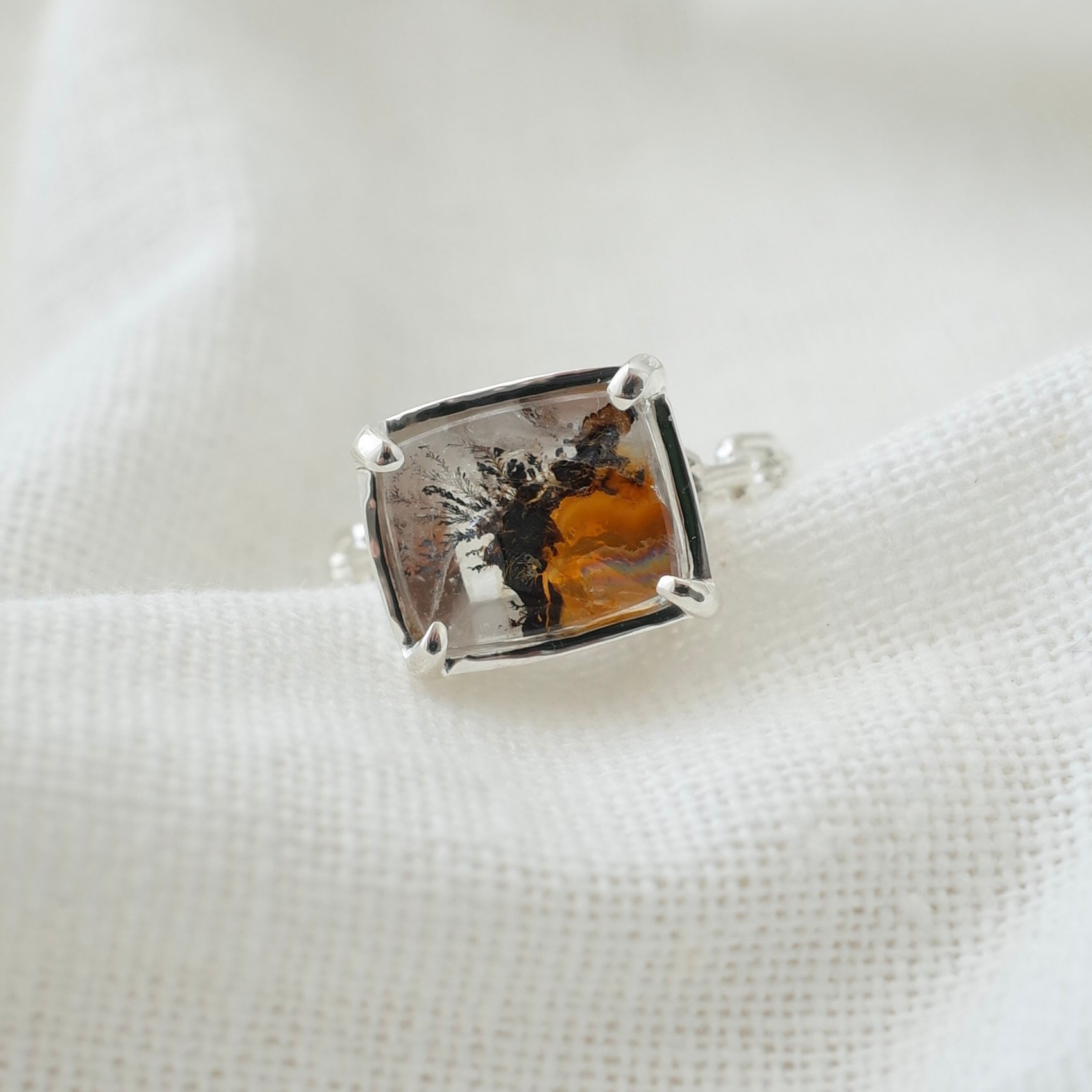 デンドリティッククォーツ チェーンring / Silver | DoubleMoon jewelry