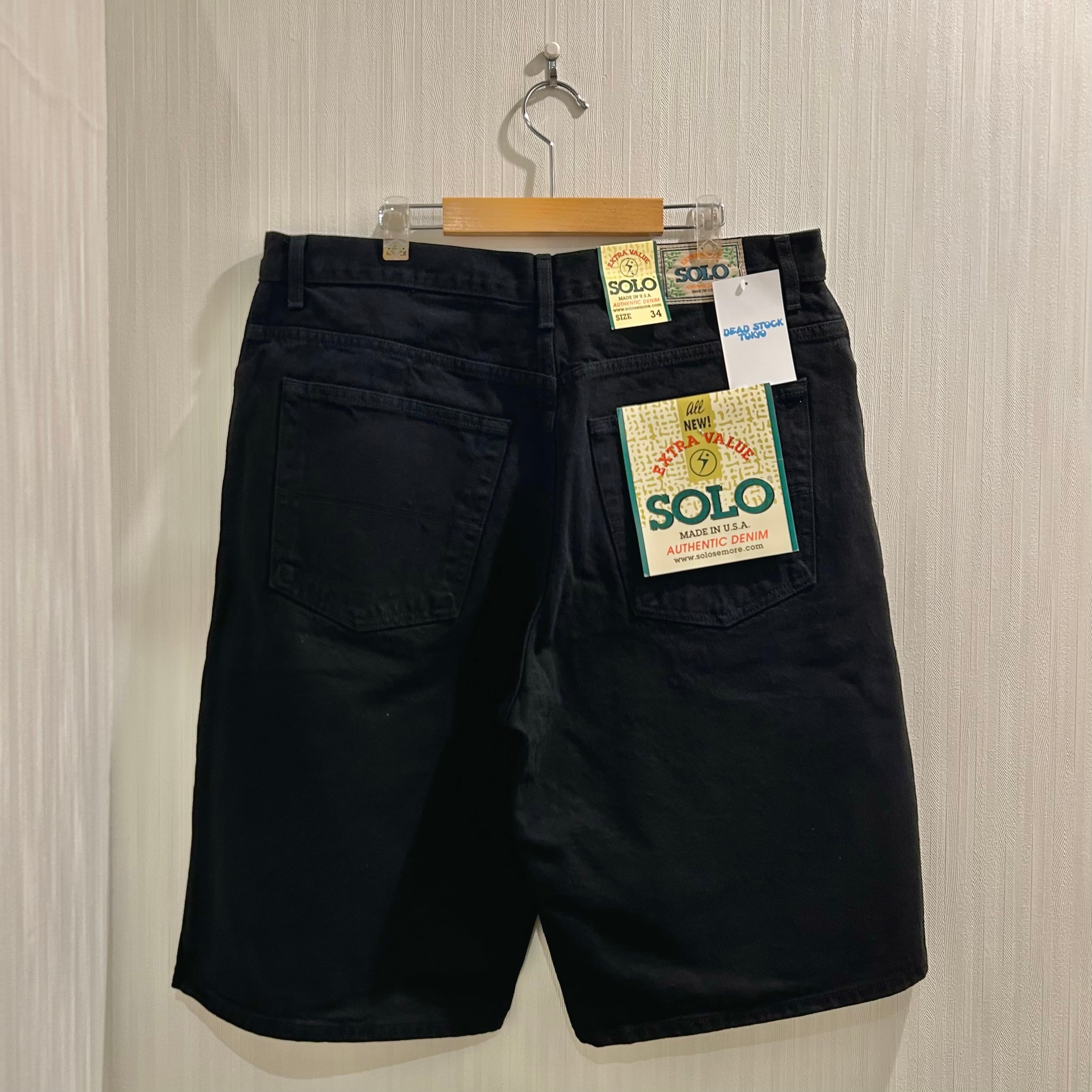 メンズ DeadStock 90s SOLO WideDenimShorts Black