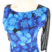 社交ダンス 衣装 スタンダード 上下セット ツーピース レッスンウェア パーティ衣装 レディース 青 黒 ブルー系 ブラック系 花柄 レース 長袖 花模様 エレガント おしゃれ フェミニン パフォーマンス ダンス衣装 上品 カジュアル 春夏 秋冬 伸縮性 リラックスフィット ウエストゴム 送料無料