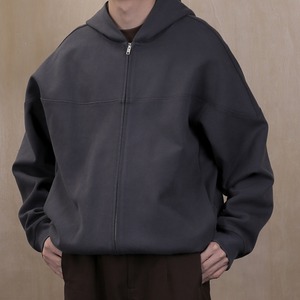 カジュアルスプリット両ジップパーカー　0815