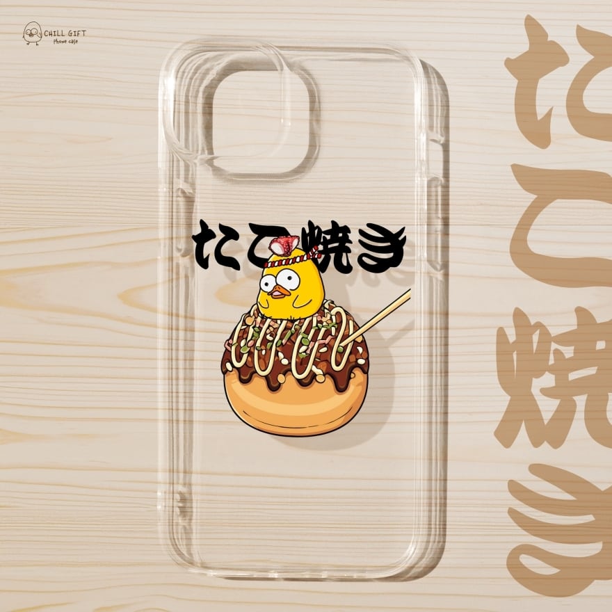 チルさん×たこ焼き まん丸ひよこのスマホケース iPhone Android クリアケース ハードケース ソフトケース ポリカーボネート TPU
