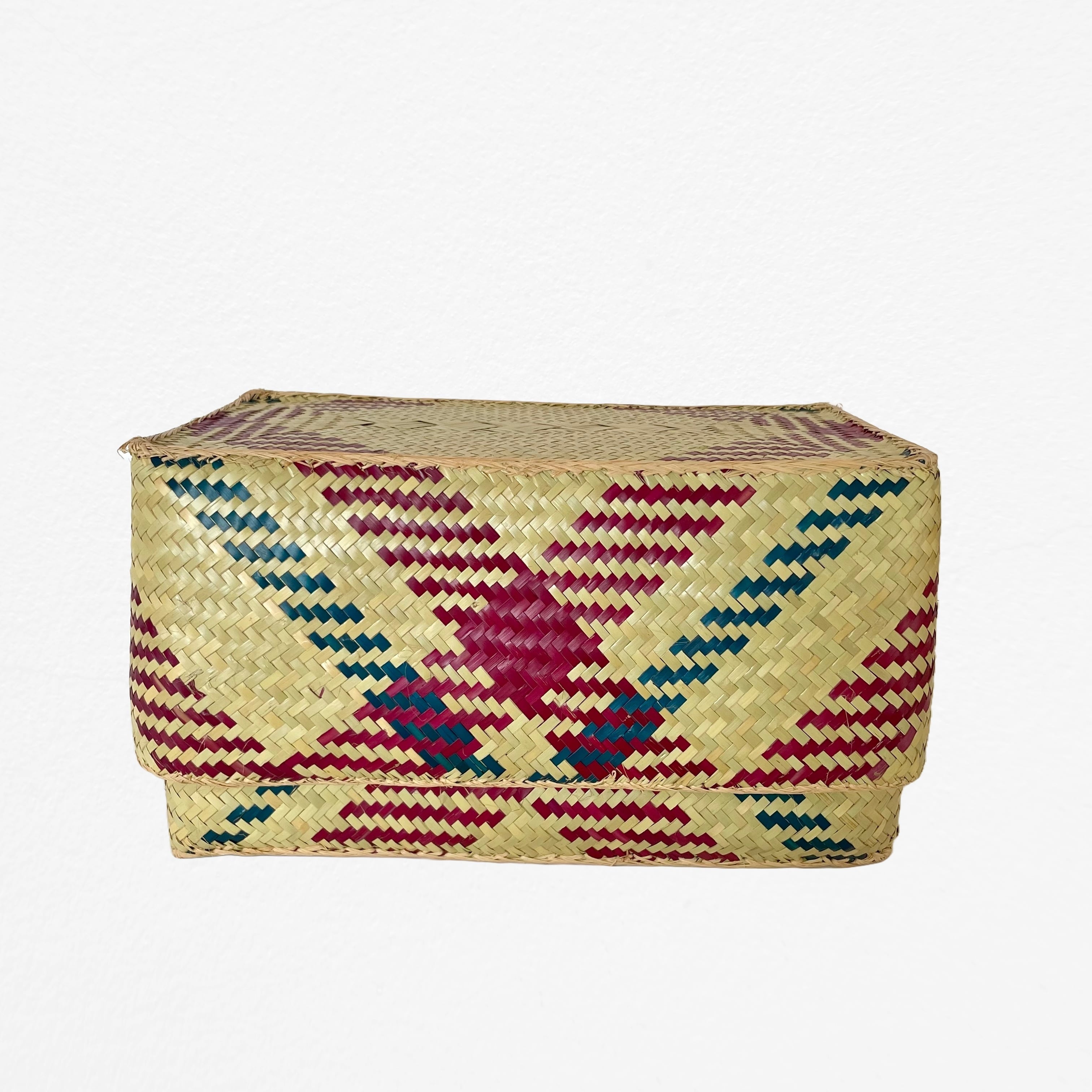 アタ カラフル バスケット スクエア かご Rectangular colourful basket M w27cm×15cm×h15cm四角カラフル蓋付き