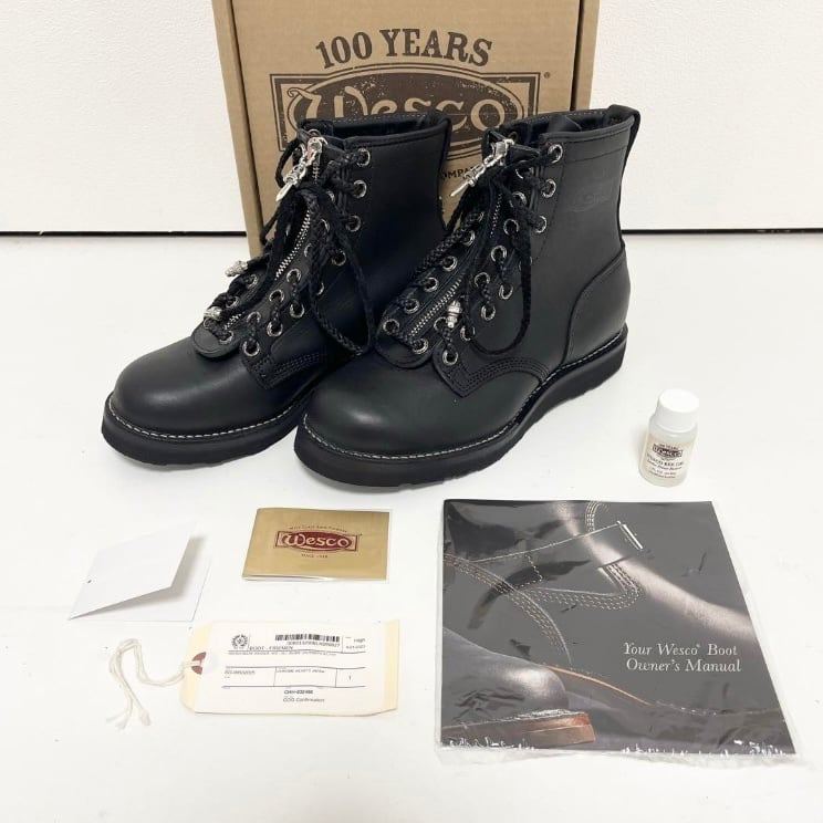 CHROME HEARTS クロムハーツ × ウエスコ ジップレースアップ レザーブーツ