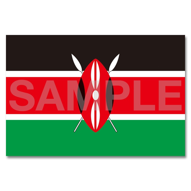 世界の国旗ポストカード ＜アフリカ＞ ケニア共和国 Flags of the world POST CARD ＜Africa＞ Republic of Kenya