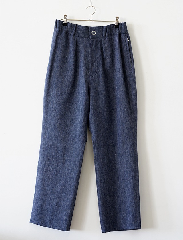 DIGAWEL : RING DOT BUTTON PANTS / NAVY