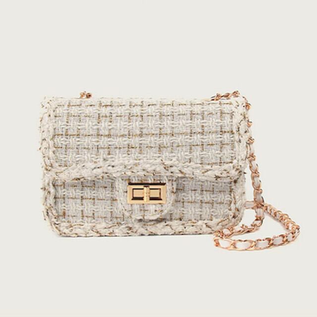 バッグ レディース ハンドバッグ ツイード 上品 おしゃれ お出かけ デート かわいい 入学式 卒業式 フォーマル ショルダーバッグ チェーン ベージュ