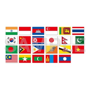 世界の国旗ポストカードシリーズ　地域別セット＜アジア＞