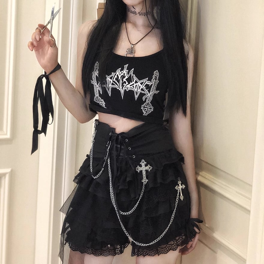 PUTUMAYO ゴスロリパンクロックy2k【未使用】アリスロゴリボンカットソー ゴスロリファッション 通販 With U ゴシック ロリィタ BLOOD
