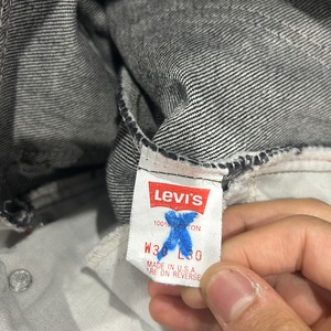 極美品 30×30 裾上げ済 Levi’s 505 USA 99年 先染め ブラックデニムパンツ リーバイス