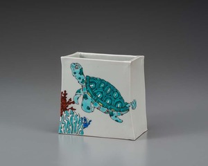 花器 海亀の絵