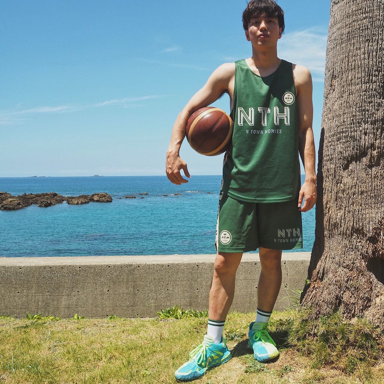 “NTH PRACTICE PANTS” colour Green×Cream×Gray - 2