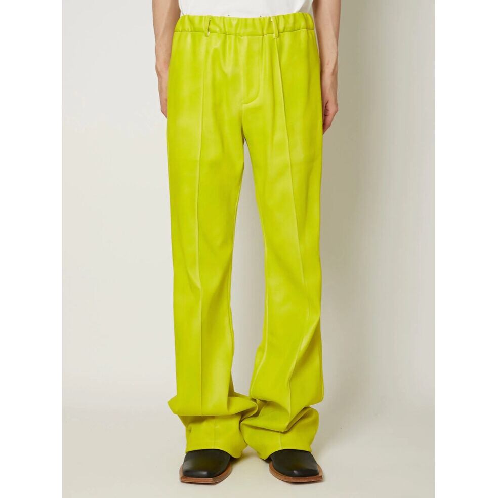 22ss TAAKK ターク レザーコーティング トラックパンツ 2 イエロー TAAKK レザーコーティングトラックパンツ TAAKK(ターク)の通販