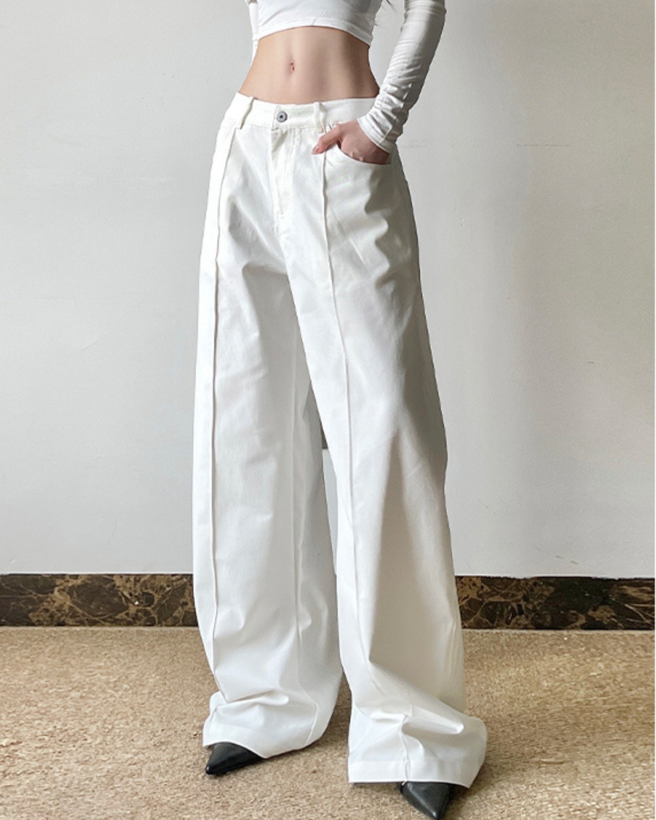 ハイウエストワイドレッグパンツ A0054 - 7