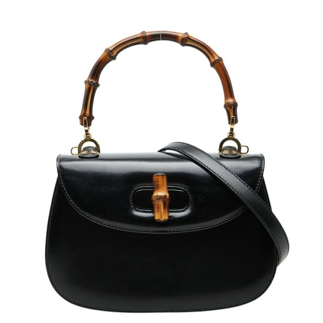 グッチ バンブー ハンドバッグ ショルダーバッグ 2WAY 000 46 ブラック レザー レディース GUCCI 【中古】